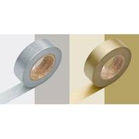 Washi Tape uni gold & silver 2er Set 15mm Washi Tape uni gold & silver 2er Set 15mm