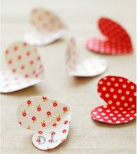 Fabric Sticker red ribbon 3er Set A4