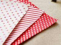 Fabric Sticker red ribbon 3er Set A4