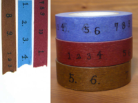 Washi Tape numbers 3er Set 15mm Washi Tape numbers 3er Set 15mm