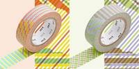 Washi Tape stripe-checked 2er Set 15mm Washi Tape stripe-checked 2er Set 15mm