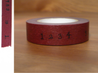 Washi Tape numbers wine 15mm Washi Tape numbers wine 15mm