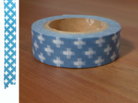 Washi Tape cross blue 15mm