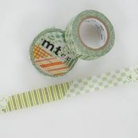 Washi Tape flower green 15mm