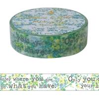 Washi Tape Typing Letters Blue 15mm