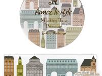 Wide Washi Tape Gothic Buildings 38mm