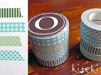 Washi Tape gingham, stripes & dots blue 4er Set 13mm