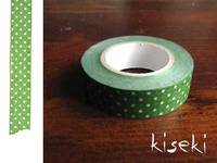 Washi Tape pin dots green 15mm