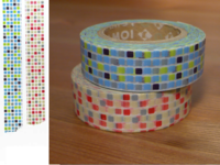 Washi Tape tile red&blue 2er Set 15mm