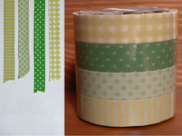 Washi Tape gingham, stripes & dots green 4er Set 13mm