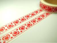 Washi Tape red hearts 15mm