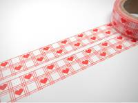 Washi Tape hearts grid 15mm