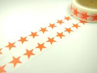 Washi Tape orange stars retro 15mm