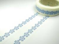 Washi Tape blue flowers 15mm