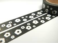 Washi Tape flower black 15mm