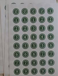 Number seal (12mm) Green. 40 pcs Number seal (12mm) Green. 40 pcs