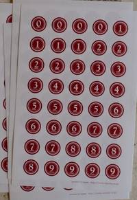 Number seal (12mm) Red. 40 pcs Number seal (12mm) Red. 40 pcs