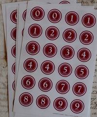Number seal (18mm) Red. 24 pcs Number seal (18mm) Red. 24 pcs