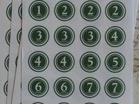 Number seal (18mm) Green. 24 pcs