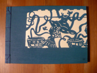 Notizbuch Wood block print Talking blau Notizbuch Wood block print Talking blau