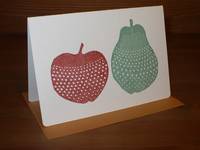 Letterpress folio card M. apple and pear