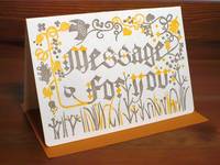 Letterpress folio card M. message Letterpress folio card M. message