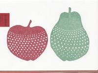 Letterpress folio card M. apple and pear