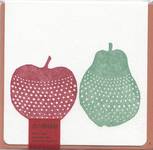 Letterpress folio card S. apple and pear