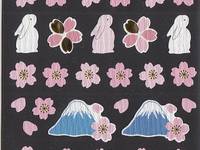 Aufkleber Hase& Kirschblüten & Fuji Aufkleber Hase& Kirschblüten & Fuji