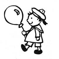 Stempel Junge mit Ballon