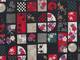 Wachstuch Modern - Sakura Patch schwarz rot Wachstuch Modern - Sakura Patch schwarz rot