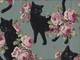 Wachstuch Old Rose Cat seafoam Wachstuch Old Rose Cat seafoam