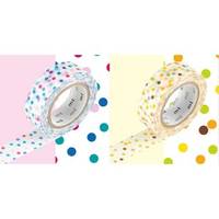 Washi Tape drop pink&yellow 2er Set 15mm Washi Tape drop pink&yellow 2er Set 15mm