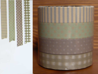 Washi Tape gingham, stripes & dots brown 4er Set 13mm Washi Tape gingham, stripes & dots brown 4er Set 13mm