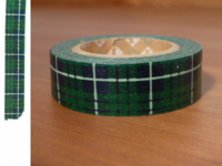 Washi Tape tartan checked green 15mm Washi Tape tartan checked green 15mm