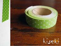 Masking Tape textil Baumwolle dots Yellow green 15mm Masking Tape textil Baumwolle dots Yellow green 15mm