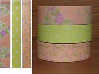 Washi Tape Rose light green 3er Set 15mm Washi Tape Rose light green 3er Set 15mm