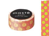 Washi Tape dots neon red 15mm Washi Tape dots neon red 15mm