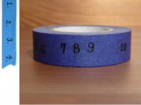 Washi Tape numbers blue 15mm