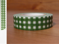 Washi Tape gingham green 15mm Washi Tape gingham green 15mm