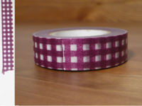 Washi Tape gingham plum 15mm Washi Tape gingham plum 15mm