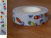 Washi Tape kokeshichan baby blue 15mm Washi Tape kokeshichan baby blue 15mm