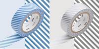 Washi Tape stripe 2er Set light blue/silver 15mm Washi Tape stripe 2er Set light blue/silver 15mm