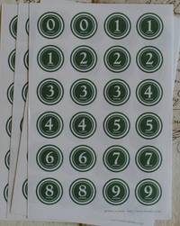 Number seal (18mm) Green. 24 pcs Number seal (18mm) Green. 24 pcs