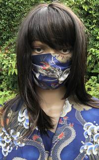 Gesichtsmaske Drachen Welle blau Gesichtsmaske Drachen Welle blau