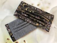 Gesichtsmaske Welle Sakura Schwarz Gold Gesichtsmaske Welle Sakura Schwarz Gold