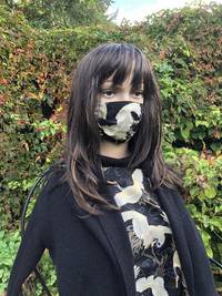 Gesichtsmaske Kranich Welle Schwarz Gesichtsmaske Kranich Welle Schwarz