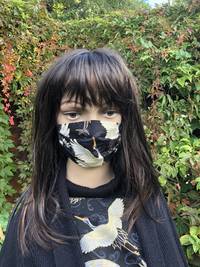 Gesichtsmaske Kranich Welle Schwarz Gesichtsmaske Kranich Welle Schwarz