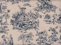 Wachstuch Toile De Jouy 2 blau Wachstuch Toile De Jouy 2 blau
