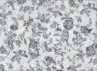 Wachstuch Blumen & Vogel weiß Wachstuch Blumen & Vogel weiß